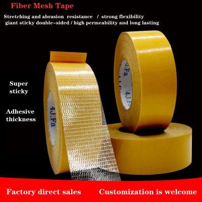 ✁□ 1 Roll Of 20M Mesh Fiber Double-Sided Tape High Viscosity Grid Fiber Transparent Double Sided Tape Sticky Adhesive Carpet Mesh