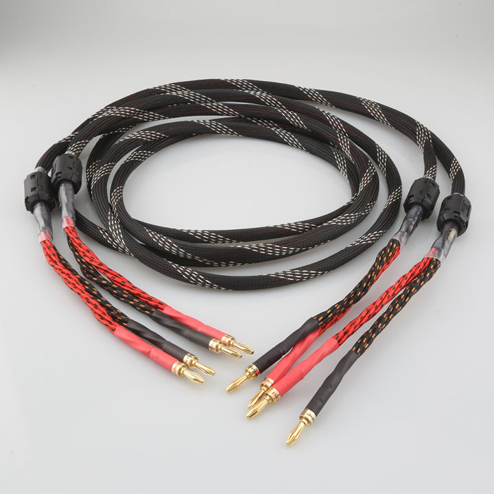 one-pair-audiocrast-hifi-speaker-cable-hi-end-amplifier-4n-ofc-speaker-cable-with-banana-spade-plug