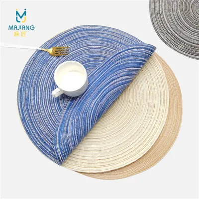 1pcs Tableware Pad Anti-skid Washable Houseware Placemats For Dining Table Round Woven Northern Europe Stain Resistant