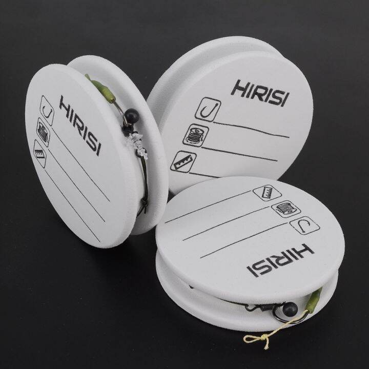 hirisi-10pcs-eva-โฟม-spools-ปลาคาร์พตกปลา-rig-winders-ผู้นำลวด-board-winding-line-board-hook-rig-เก็บ-pesca