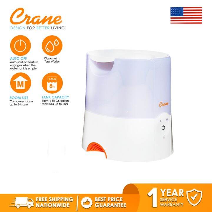 Crane 2in1 Warm Mist Humidifier & Personal Steam Inhaler for Cough