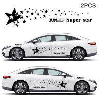 2Pcs Star สติกเกอร์รถ Star รถสติกเกอร์ติดรถยนต์ที่แก้ไขแล้วสติกเกอร์รถ Body รถรถยนต์เต็มรูปแบบ Garland สติกเกอร์ตกแต่งรถยนต์ปกรอยขีดข่วน160*38-สีดำ