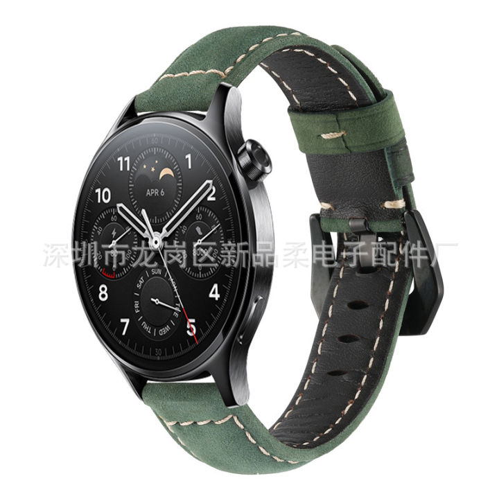 เหมาะสำหรับ-xiaomi-watch-s1-pro-สายนาฬิกาหนังแท้ด้าน-22mm-สายนาฬิกาหนังแท้ชั้นแรกสายข้อมือหนังแท้-xiaomi