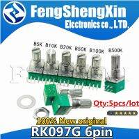 5pcs RK097 RK097G 6Pin 5K 10K 20K 50K 100K B5K with a switch audio shaft 15mm amplifier sealing potentiometer