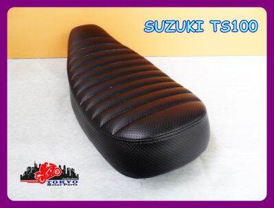 SUZUKI TS100 DOUBLE SEAT COMPLETE "BLACK" "Eddie Moto" // เบาะ เบาะรถมอเตอร์ไซค์  ลอนผ้าจุดทั้งใบ สีดำ สินค้าคุณภาพดี