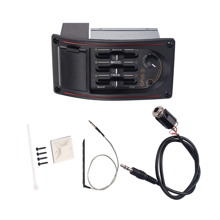 Acoustic Folk Guitar 3 Band Preamp EQ Equalizer Preamp Piezo Pickup