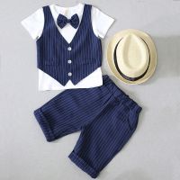 [COD] Factory direct summer childrens suit Korean version boys waistcoat two-piece performance dress one piece on behalf of