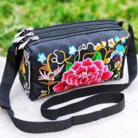 -gh230522g The new 2023 yunnan folk embroidery bales inclined shoulder bag zipper three double-sided embroidery womens shoulder inclined shoulder bag