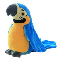 OOTDTY Multifunctional Electric Plush Parrot Speaking Talking Repeats Waving Simulation Bird Early Education Toy Gift