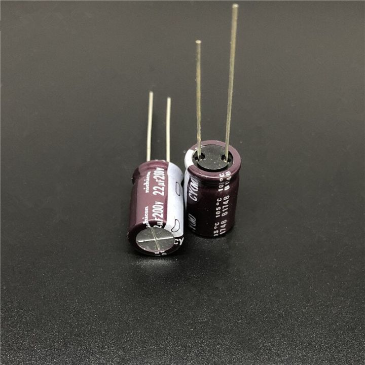 10pcs-100pcs-22uf-200v-nichicon-cy-series-10x16mm-high-ripple-current-long-life-200v22uf-aluminum-electrolytic-capacitor