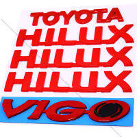 ชุด 5 ชิ้น VIGO สีแดง ป้ายโลโก้ แต่งรอบคัน สติ๊กเกอร์ 3D โตโยต้า ไฮลักซ์ วีโก้ Logo Sticker Set Toyota Hilux VIGO