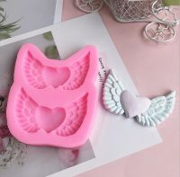 DIY Love Heart Wing Silicone Mold Cake Baking Decoration Plaster Crafts Decoration Chocolate Mold Wing Love Shape Silicone Mold Bread  Cake Cookie Acc