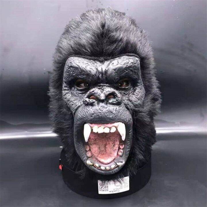 halloween-gorilla-full-head-mask-latex-black-chimpanzee-lifelike-animal-horror-helmet-with-hair-cosplay-costumes-party-props