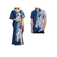 【YF】 2023 New Samoan tongan Puletasi Custom Polynesian Design Mermaid Long Skirt Dress Match Mens Shirt