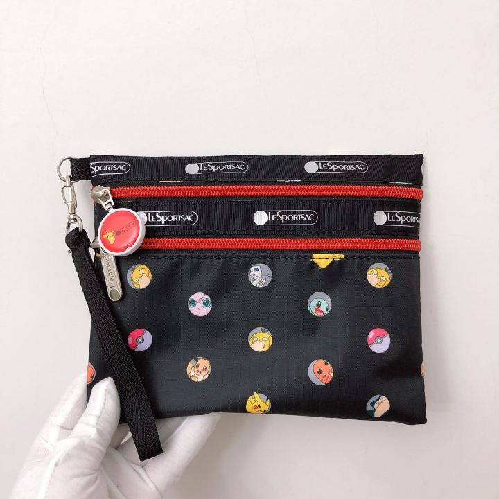 lesportsac-2023-กระเป๋าสายคล้องมือผู้หญิงกระเป๋าเครื่องสำอางสองซิปกระเป๋าใส่เหรียญกระเป๋าใส่โทรศัพท์มือถือ