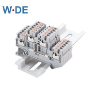 10pcs Din Rail Terminal Block PTTB-1.5 Electrical Connector 1.5mm Double Layer Spring Wiring Connection Wire Conductor PTTB1.5