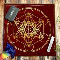 [HOT ZEXKLIOALQAQ 529] Metatron กำมะหยี่ Tarots ผ้าปูโต๊ะ Pentagrams Pagan Altar ผ้า Divination ลูกตุ้ม Oracle Card Pad โหราศาสตร์เมล็ดชีวิต49ซม.