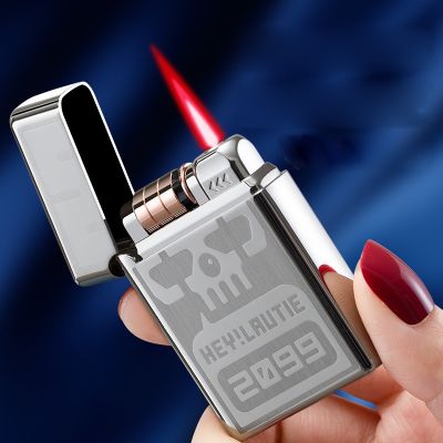 Survival kits New Electronic Induction Roller Metal Wind proof Butane Gas Lighter Direct Touch Induction Lighter Cyclic Inflatable Mens Gift Survival kits