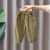 2021 New Spring Elastic Waist Corduroy Pants Loose Harem Pants Kids Pants Boys Cargo Pants 4 Colors Solid Pants for 1 2 3 years