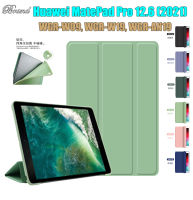 สำหรับ Huawei MatePad Pro 12.6 (2021) WGR-W19 WGR-W09 WGR-AN19แฟชั่นคุณภาพสูงฝาครอบป้องกันแท็บเล็ตรังผึ้งสามพับเคสหนังพับฝาเป็นฐานปลอกหลังซิลิโคนอ่อน