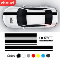 สติกเกอร์ตัวถังรถยนต์ Racing Rally Sport Decal Hood Roof Rear Trunk Long Stripe Racing Sports Vinyl Universal Styling 4 PCS