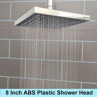 8 Inch ABS Rainfall Shower Head High Pressure Ceiling Mounted Showerhead Silver Square Round Overhead Shower Bahroom Accessories