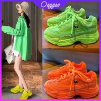 Oeggeo shop รองเท้าผ้าใบลําลอง ส้นแบน ส้นหนา สีแคนดี้ สําหรับสตรี