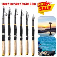 1.8m 2.1m 2.4m 2.7m 3m 3.6m Telescopic Fishing Rod Spinning Anti Sea Pole for Angler