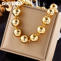 DIEYURO Exaggerated CCB Material Large Round Ball Beads Choker Necklace For Women New Punk Girls Hip Hop Chain Jewelry Gifts Fashion Chain Necklaces