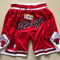 Full Embroidered Pants Chicago Bulls Basketball Pants Pocket Casual Training Shorts Fitness Sportswear