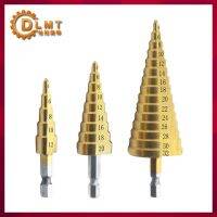 1pc HSS Step Cone เจาะ Bit Set 4-12 4-20 4-32MM Titanium Coated Tower เจาะงานไม้เจาะรูกัดกรวยเจาะ