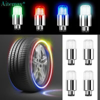 Aitemay ไฟเข้าบรรยากาศสีแกนวาล์วยาง,ไฟ LED หลากสีสำหรับตกแต่งรถยนต์มอเตอร์ไซค์ล้อจักรยาน