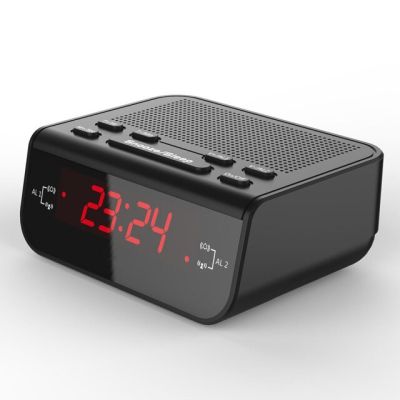 【Worth-Buy】 นาฬิกา Fm วิทยุนาฬิกาปลุกดิจิตอลกะทัดรัดพร้อมฟังก์ชันการนอนหลับระบบเตือนภัยแบบดูอัลเลื่อนปลุกแสดงเวลาสีแดง