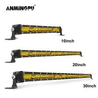 [WDD]✁๑☇ ANMINGPU 12V 24V Offroad LED Light Bar 3000K Yellow Spot Flood LED Work Light for Truck Boat 4x4 Atv Lada Niva Car LED Fog Light