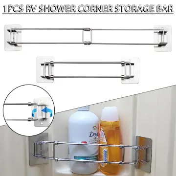 Camper Rv Travel Trailer Bathroom Shower Corner Shelf Storage Bar