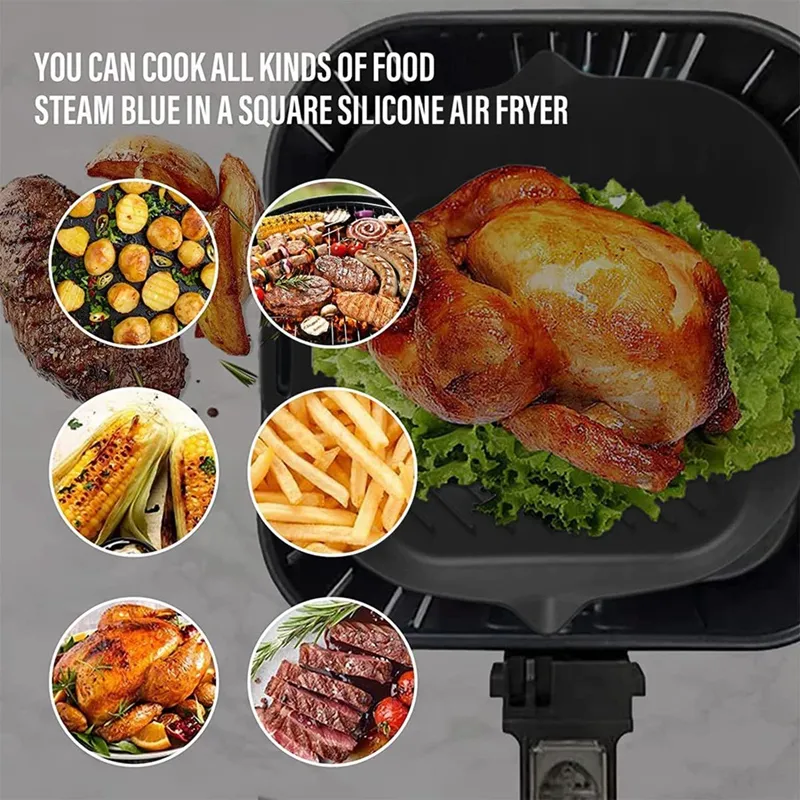 Air Fryer Pot Silicone Air Fryer Basket Heat-resistant Non-stick