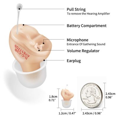 ZZOOI Hearing Aids 4 Channels 8 Bands CIC Wireless Digital Hearing Aid Invisible Ear Sound Amplifier Audífonos Moderate to Severe Loss