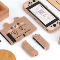 Cute Plush Bear Game Console Protective Case For Switch Shell Soft Protector Cover For Switch Console Accessories