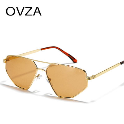 OVZA แฟชั่นสามเหลี่ยมแว่นกันแดดชายแว่นตาป้องกันรังสียูวีผู้หญิงคู่คานกรอบ S2061
