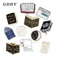 GDHY Book Enamel Pin Book Brooches Magic Book Magic ball Roll of paper Reading Badges Literary Lapel pins Jewelry Book Brosche