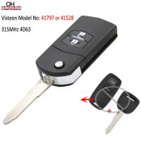 Upgraded Flip Remote Car Key Fob 2 Button 315MHz 4D63 for Mazda Visteon Model No.41797 OR 41528