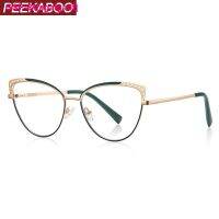 Agafgadf Peekaboo-แว่นตาแมวกรอบพารามัลเฮอร์ Armação De Metal Com Lente Clara Ouro Rosa Preto Açsenhoras Alta Qualidade