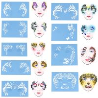 Reusable Eye Body DIY Design Template Soft Face Eye Body Paint Stencil Tattoo Painting Makeup Tools Halloween Christmas Party Stickers