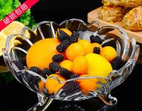 [COD] Fruit plate living room glass simple modern home crystal coffee fruit bowl candy snacks dried