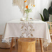 Plain Color Tablecloth Table Cloth Tassel Anti-stain Tablecloth and Napkin Ins Style Side Tables Decorative Tray Table Cloths