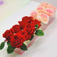 Clear Acrylic Flower Rectangular Vase For Dining Table Wedding Decoration Rose Gift Box DIY Handmade Eternal Flower Box