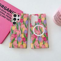 เคสลายดอกไม้ที่สวยงามสำหรับ S23 Samsung Galaxy สี S23U พิเศษหรูหรา S23เคสโทรศัพท์ปกป้อง S23Plus