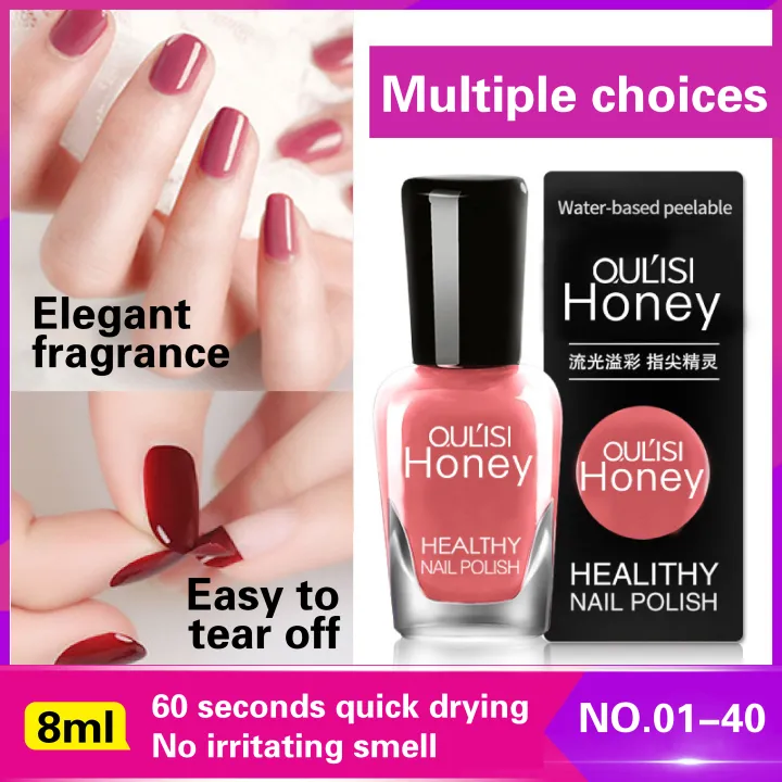 3pcs】8ml water-based peelable nail polish free baking nail make up kit ||  aromatic peelable nail polish | | Lazada Singapore