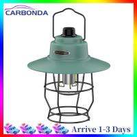 LED Camping Atmosphere Lamp Waterproof Retro Garden Decoration Lamp Type-c Charging with Hook Dimmable Rotary Switch Hanging for Outdoor Travel