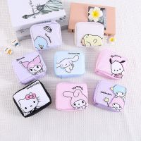 Sanrio Anime Coolommy Melody Sanitary Cotton Storage Bag Cute Hello Kitty Girl Carrying Bag Cartoon Cinnamonroll Makeup Bag